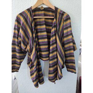 Kenzo Paris Multicolor Assymetrical Cotton Duster In Size 38. 90s